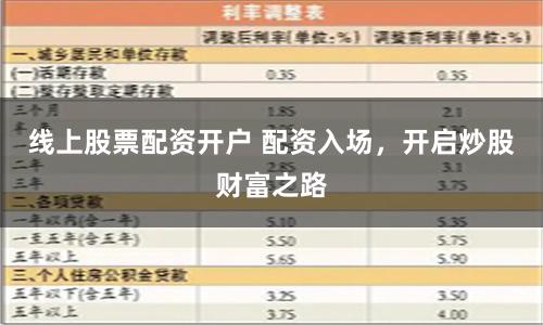 线上股票配资开户 配资入场，开启炒股财富之路